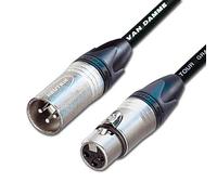 Van Damme Balanced Cable - Neutrik XLR to XLR - Microphone Patch Leads - Multiple Colours and Sizes Available - 25cm - Black