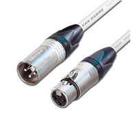 Designacable 5m Custom Length Van Damme XLR to XLR Neutrik Silver Microphone Lead Cable - White