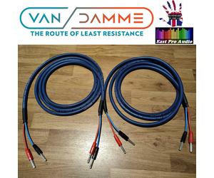 Van Damme Blue Series Studio 2x2.5mm Speaker Cable 2m pair - Silver plated plugs