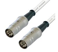 Van Damme Midi Lead. 5 Pin Din PHANTOM POWER Synth, Interface, Foot Switch Cable (1.5m, White)