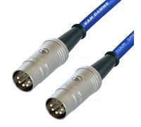 Van Damme Midi Lead 5 Pin Din Phantom Power Synth, Interface, Foot Switch Cable (15 m, Blue)