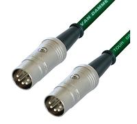 Van Damme Midi Lead. 5 Pin Din PHANTOM POWER Synth, Interface, Foot Switch Cable (2m, Green)
