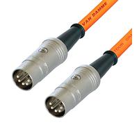 Van Damme Midi Lead 5 Pin Din Phantom Power Synth, Interface, Foot Switch Cable (3 m, Orange)