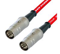 Van Damme Midi Lead. 5 Pin Din PHANTOM POWER Synth, Interface, Foot Switch Cable (6m, Red)
