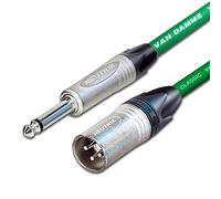 Van Damme Mono Jack to Male XLR lead. Guitar/Mixer/DI Cable. Neutrik NP2X (10m, Green)