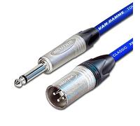 Van Damme Mono Jack to Male XLR lead. Guitar/Mixer/DI Cable. Neutrik NP2X (4m, Blue)