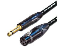 Van Damme & Neutrik Female XLR To 1/4-Inch Mono Jack Mic To Mixer/Amp Input Lead, Black, 2 m