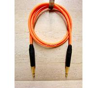 Van Damme Orange Ultra 5 Metre Guitar Lead Cable Terminated With Neutrik 6.3 mm (1/4") Mono Jack Plugs Gold Plated With Black Covers.