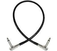 Van Damme Pro Grade Classic XKE - 60 cm - Ultra-Flexible Multi -Shielded Guitar Bass Effects Instrument, Pedal Stomp Patch Cable - with Low-Profile, Right Angled Pancake (6.35mm) TS Connectors