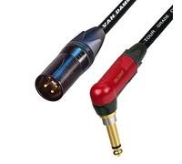 Van Damme SILENT Mono Jack to Male XLR lead. Neutrik Guitar/Di/Mixer Cable (5m, Black)