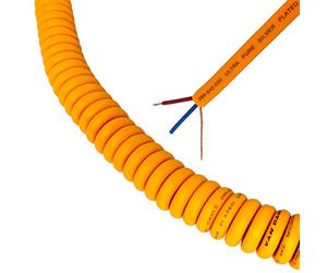 Van Damme XKE Curly Mic Lead. Balanced or Stereo. Flexible Shielded Retractable Cable (Small, Orange)