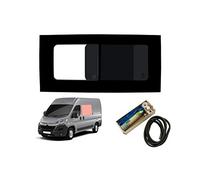 Van Demon Left Hand Dark Tint Opening Window Glass for Sliding Door with Adhesive Knock on Trim VOY1616#KIT1