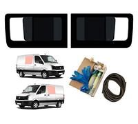 Van Demon Left Sliding Door and Right Hand Side Panel Dark Tint Opening Window Glass with Adhesive Kit VOY1628#KIT2