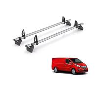 Van Demon Rhino Kammbar Fleet 2 Roof Bars for Vauxhall Vivaro 2014-2019 Models Alloy Steel Roof Rack RailsWith Rear Barn Doors