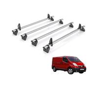 Van Demon Rhino Kammbar Fleet 2 Roof Bars Including 4 Loadstops for Vauxhall Vivaro 2001-2014 Models Aluminium Roof Rack RailsWith Rear Barn Doors
