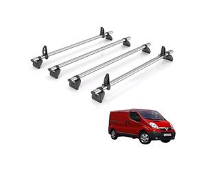 Van Demon Rhino Kammbar Fleet 2 Roof Bars Including 4 Loadstops for Vauxhall Vivaro 2001-2014 Models Aluminium Roof Rack RailsWith Rear Barn Doors