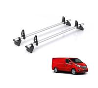 Van Demon Rhino Kammbar Pro 2 Roof Bars Including 4 Loadstops for Vauxhall Vivaro 2014-2019 Models Aluminium Roof Rack RailsWith Rear Barn Doors