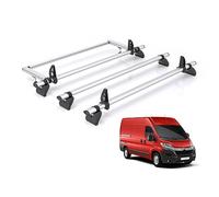Van Demon Rhino Kammbar Pro 3 Roof Bars With 4 Loadstops & Roof Rack Rear Ladder Roller Bundle for Citroen Relay 2006+