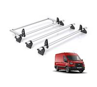 Van Demon Rhino Kammbar Pro 3 Roof Bars With 4 Loadstops & Roof Rack Rear Ladder Roller Bundle for Ford Transit 2014+ - Only Fits Medium (L2) and Long (L3) Wheelbase Models