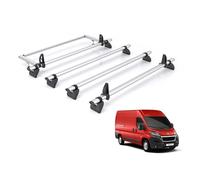 Van Demon Rhino Kammbar Pro 4 Roof Bars With 4 Loadstops & Roof Rack Rear Ladder Roller Bundle Compatible with Peugeot Boxer 2006+ (Not Suitable for the L3H3 variation)