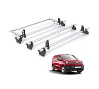 Van Demon Rhino Kammbar Pro Roof Rack For Citroen Berlingo 2018+ [XL (L2) Wheelbase] x3 Aluminium Van Roof Bars and Rear Ladder Roller System (Free Loadstops Included)