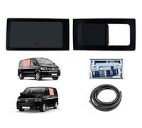 Van Demon Side Window Set for VW Transporter T5 (03-15) Left Fixed & Right Opening Dark Tint Glass Windows