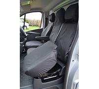 Van Demon Tailored Seat Covers for Renault Trafic Business Plus/Sport (2014-) [Driver Seat + Double Passenger Seat] Airbag Compatible, Heavy-Duty Work Seat Protection Accessories