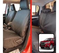 Van Demon Tailored Seat Covers for Toyota Hilux Active (2016-) [BUNDLE] Airbag Compatible, Heavy-Duty Work Seat Protection Accessories
