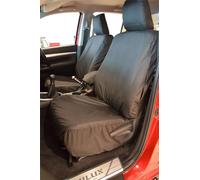 Van Demon Tailored Seat Covers for Toyota Hilux Active (2016-) [Driver Seat + Single Passenger Seat] Airbag Compatible, Heavy-Duty Work Seat Protection Accessories