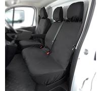Van Demon Tailored Seat Covers for Vauxhall Vivaro Base Model (2014-2019) [Driver Seat + Double Passenger Seat] Airbag Compatible, Heavy-Duty Work Seat Protection Accessories
