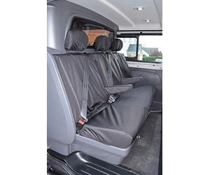 Van Demon Tailored Seat Covers for Vauxhall Vivaro (Crew Cab) Sportive (2014-2019) [Rear Bench] Airbag Compatible, Heavy-Duty Work Seat Protection Accessories