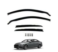 Van Demon Team HEKO Wind Deflectors for Audi A4 2016+ [Only suitable for saloon models] Front and Rear Set of Window Deflectors, Accessories Smoked UV & Scratch Resistant Acrylic In-Channel Fitting