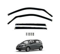 Van Demon Team HEKO Wind Deflectors for Honda Jazz 2008-2015 Front and Rear Set of Window Deflectors, Accessories UV & Scratch Resistant Acrylic In-Channel Fitting - Air Ventilation & Rain Protection