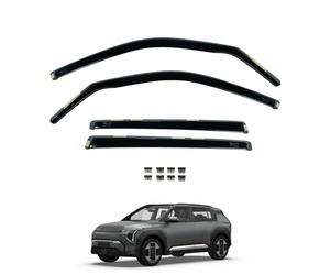 Van Demon Team HEKO Wind Deflectors for Kia EV3 2024+ Front and Rear Set of Window Deflectors, Accessories Smoked UV & Scratch Resistant Acrylic In-Channel Fitting Air Ventilation & Rain Protection
