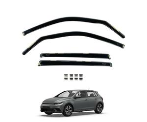 Van Demon Team HEKO Wind Deflectors for VW Polo 2017+ Front and Rear Set of Window Deflectors, Accessories Smoked UV & Scratch Resistant Acrylic In-Channel Fitting Air Ventilation & Rain Protection