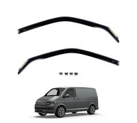 Van Demon Team HEKO Wind Deflectors for VW Transporter 2015-2023 Front Set of Window Deflectors, Accessories Smoked UV & Scratch Resistant Acrylic In-Channel Fitting Air Ventilation & Rain Protection
