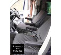 Van Demon Vw Transporter T6 (2015+) Tailored Black Seat Covers Airbag Compatible Heavy-Duty (Does Not Fit Caravelle Models)