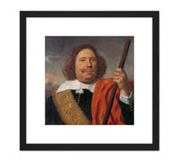 Van Der Helst Vice Admiral Cortenaer 8X8 Inch Square Wooden Framed Wall Art Print Picture with Mount Artery8 Black One Size