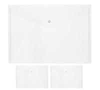 Van Der Linn A4 Plastic Wallet Clear Durable Document Sleeves Paper Organizer (Clear (3PCS))