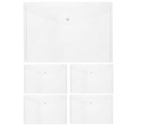 Van Der Linn A4 Plastic Wallet Clear Durable Document Sleeves Paper Organizer (Clear (5PCS))