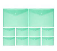 Van Der Linn A4 Plastic Wallet Clear Durable Document Sleeves Paper Organizer (Green (10PCS))