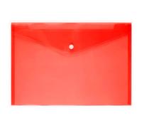 Van Der Linn A4 Plastic Wallet Clear Durable Document Sleeves Paper Organizer (Red (1PC))