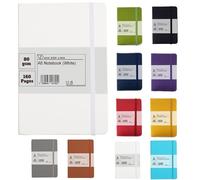 Van Der Linn A5 A6 A7 Notebook Hardback Journal Note Stationery Memo Premium Book (White, A6)