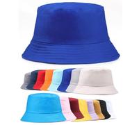 Van Der Linn Adults Cotton Bucket Hat Fishing Fisher Beach Festival Sun Creative (Blue)