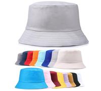 Van Der Linn Adults Cotton Bucket Hat Fishing Fisher Beach Festival Sun Creative (Light Grey)