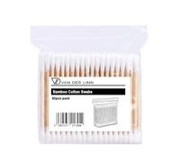 Van Der Linn Bamboo Cotton Buds Multi Purpose Biodegradable Gentle Sustainable Swabs (60)