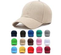 Van Der Linn Classic Unisex, 6 Panel Adjustable Baseball Cap for Men Women (Cream)