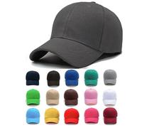 Van Der Linn Classic Unisex, 6 Panel Adjustable Baseball Cap for Men Women (Dark Grey)