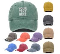 Van Der Linn Embroidered Personalised Denim Baseball Cap Custom Hat Unisex Cotton Adjustable (Cotton, Grass Green)