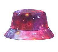 Van Der Linn Galaxy Stars Sky Fisherman Bucket Adult Cotton Hat Men Women (UK, Alpha, One Size, Colour 3 Red)